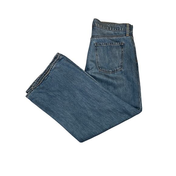 Old Navy Baggy Wide Leg Mid Rise Denim Jeans Lyocell Cotton Size 10 - Picture 6 of 8
